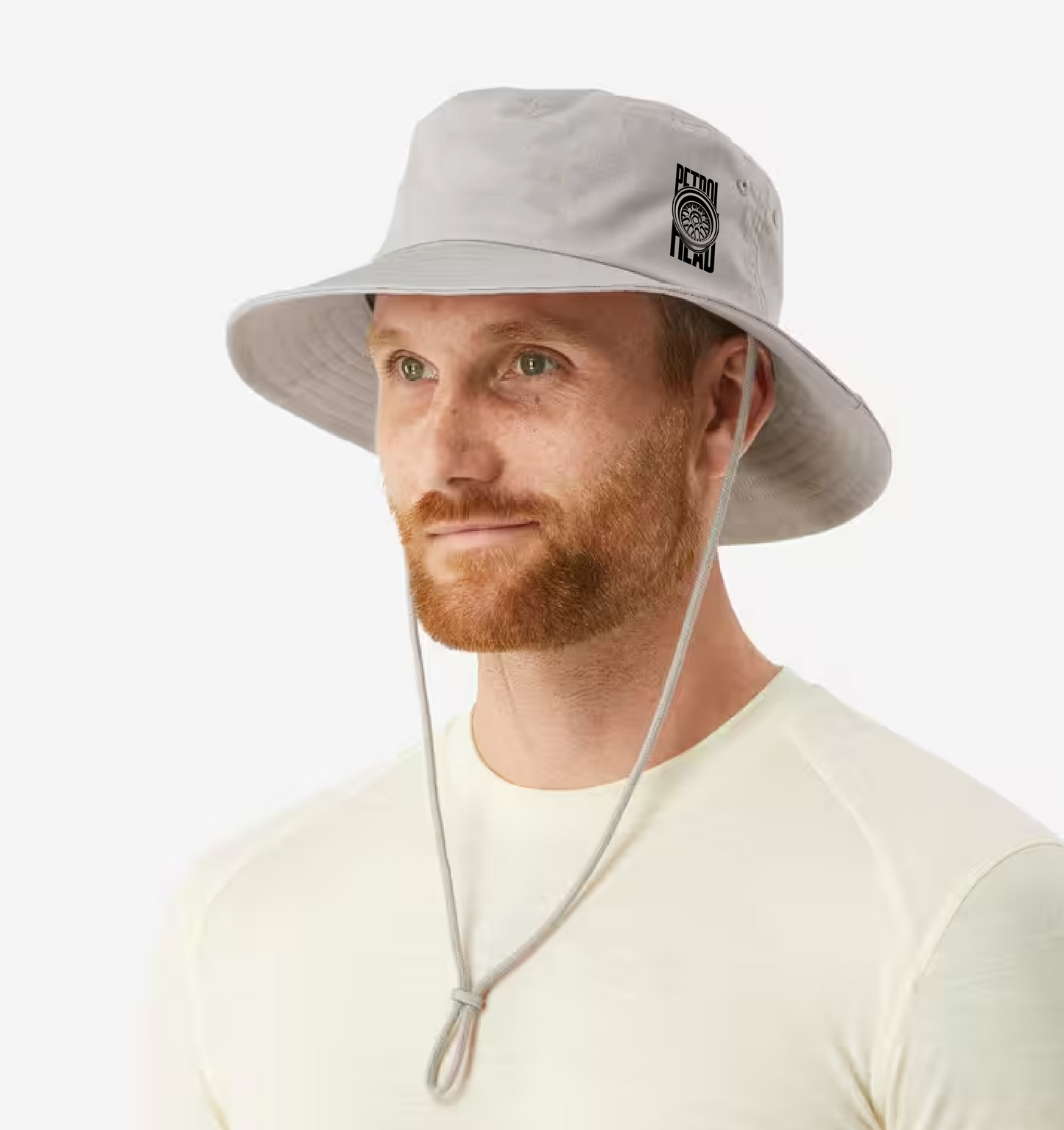Szary kapelusz typu bucket